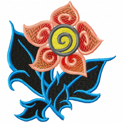 Flowers And Tree Embroidery Design 1